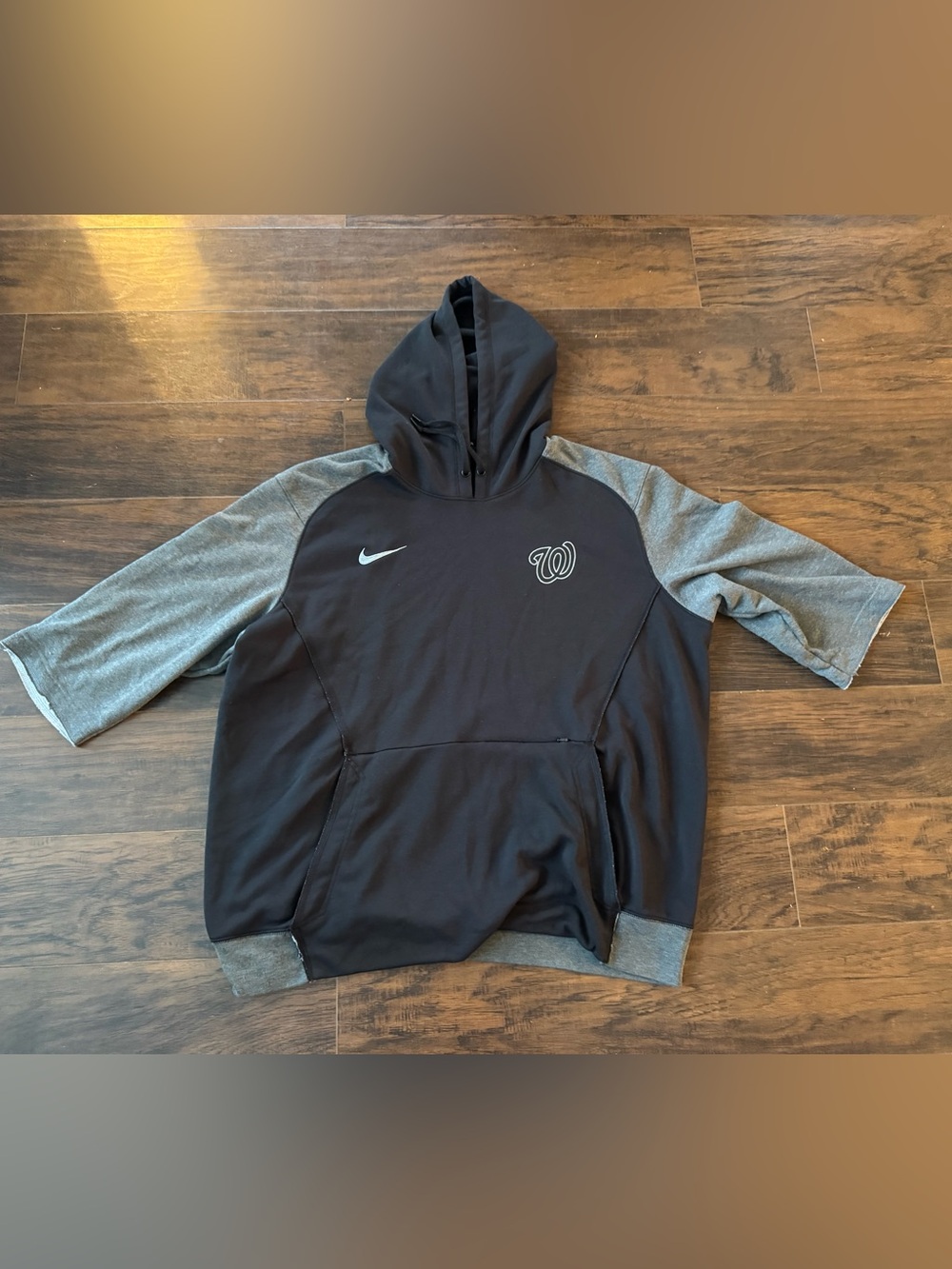XXL Nike Washington Nationals Hoodie short sleeve Dri-Fit  NATS